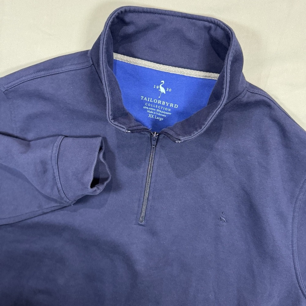 Tailorbyrd Collection 1/4 Zip Sweatshirt Mens XXL‎ Blue Classic Grandpa